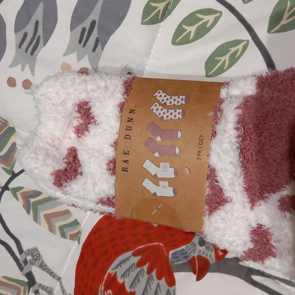 Rae Dunn 3 pack cozy socks set NWT